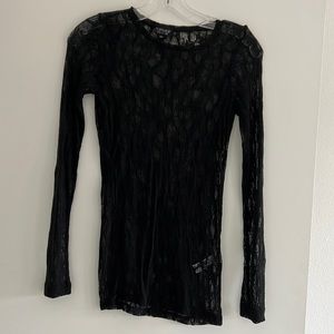 Topshop sheer long sleeve lace top
